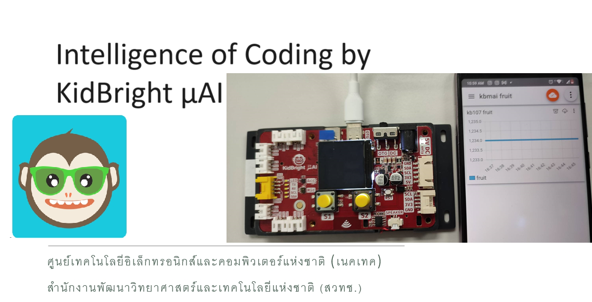 Intelligence of Coding by KidBright μAI  and IoT KBmAI_IoT1